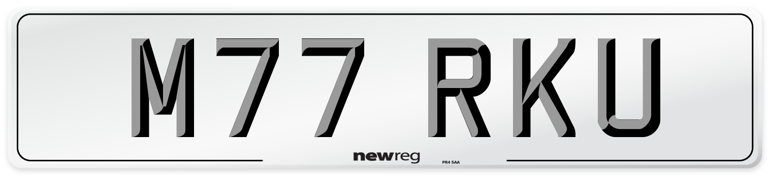 M77 RKU Number Plate from New Reg